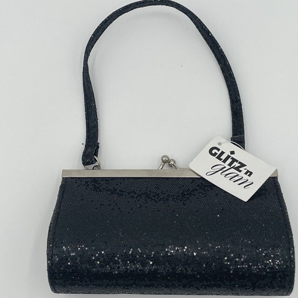 Glitz N’ Glam Glitter Mini Purse Black Formal Dance Prom Club